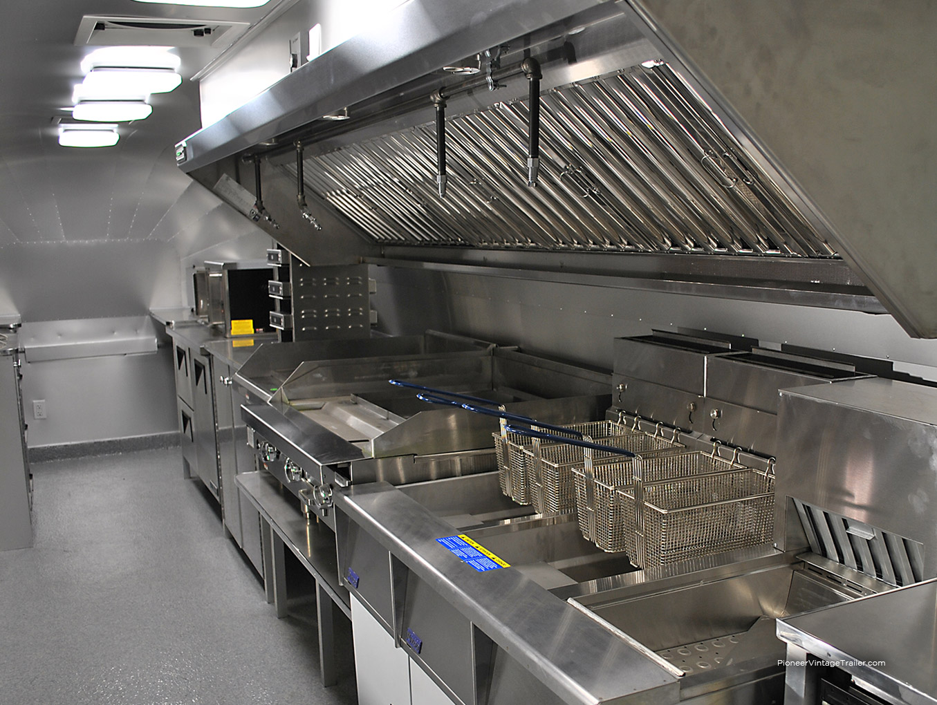 stainless kitchen in Airstream vending trailer
