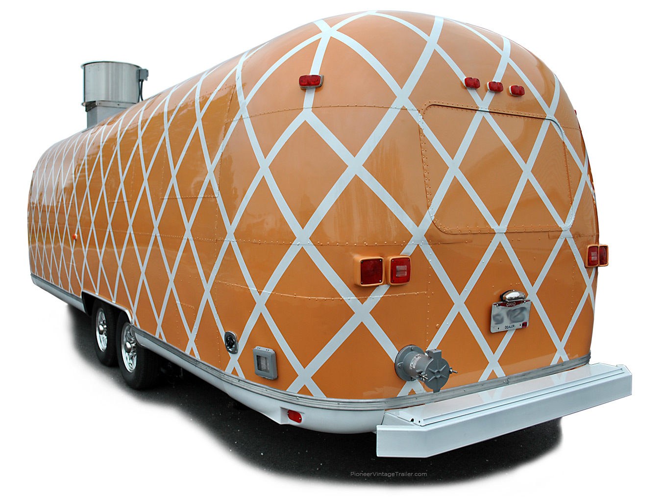 Airstream Argosy orange food service trailer