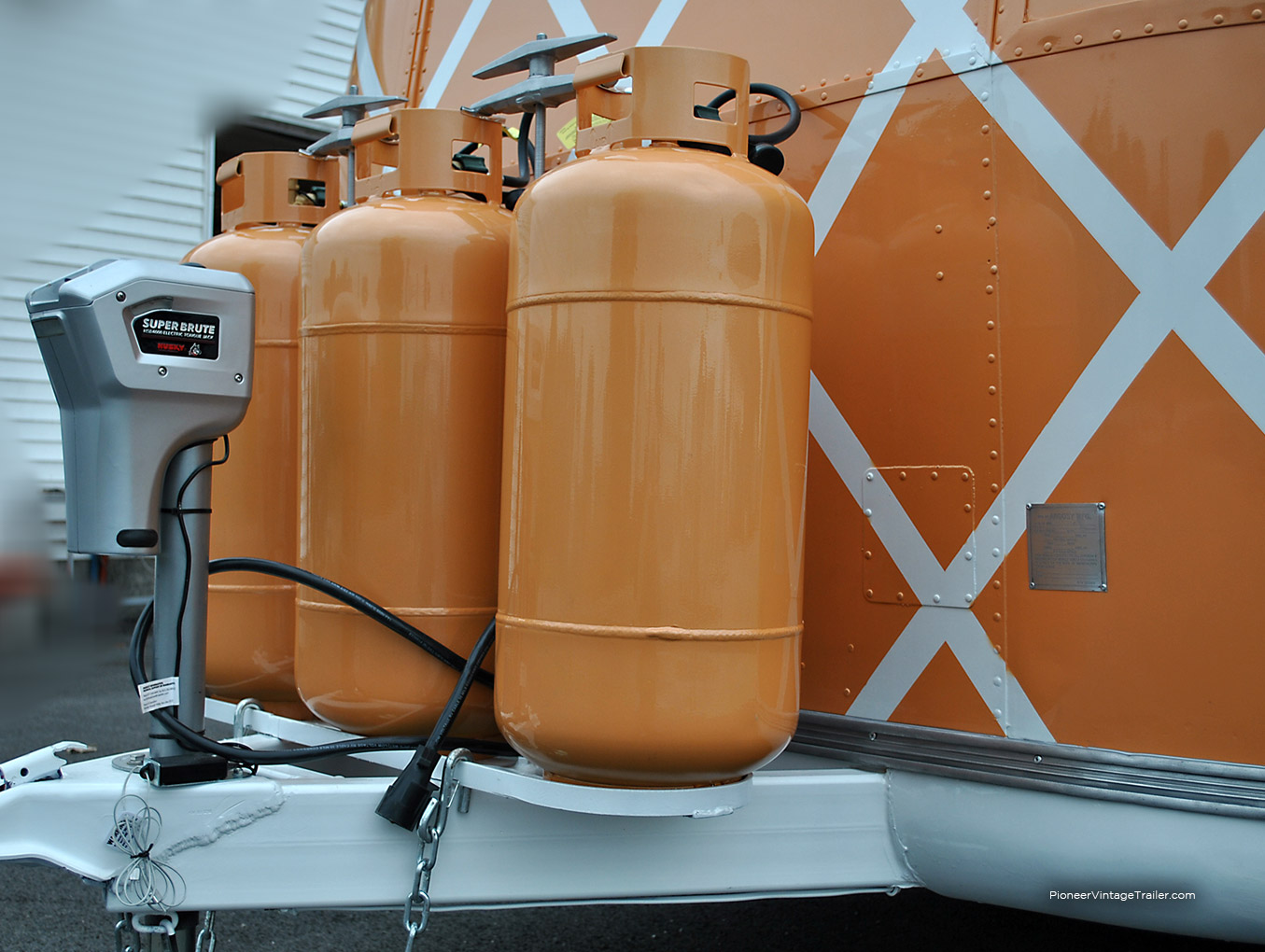 Orange propane tanks vending trailer
