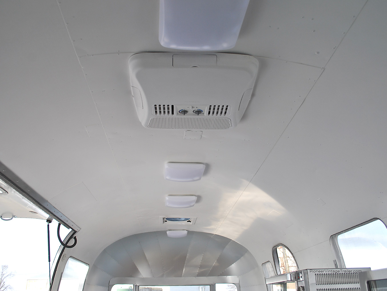 LED ceiling lights and AC unit - food trailer