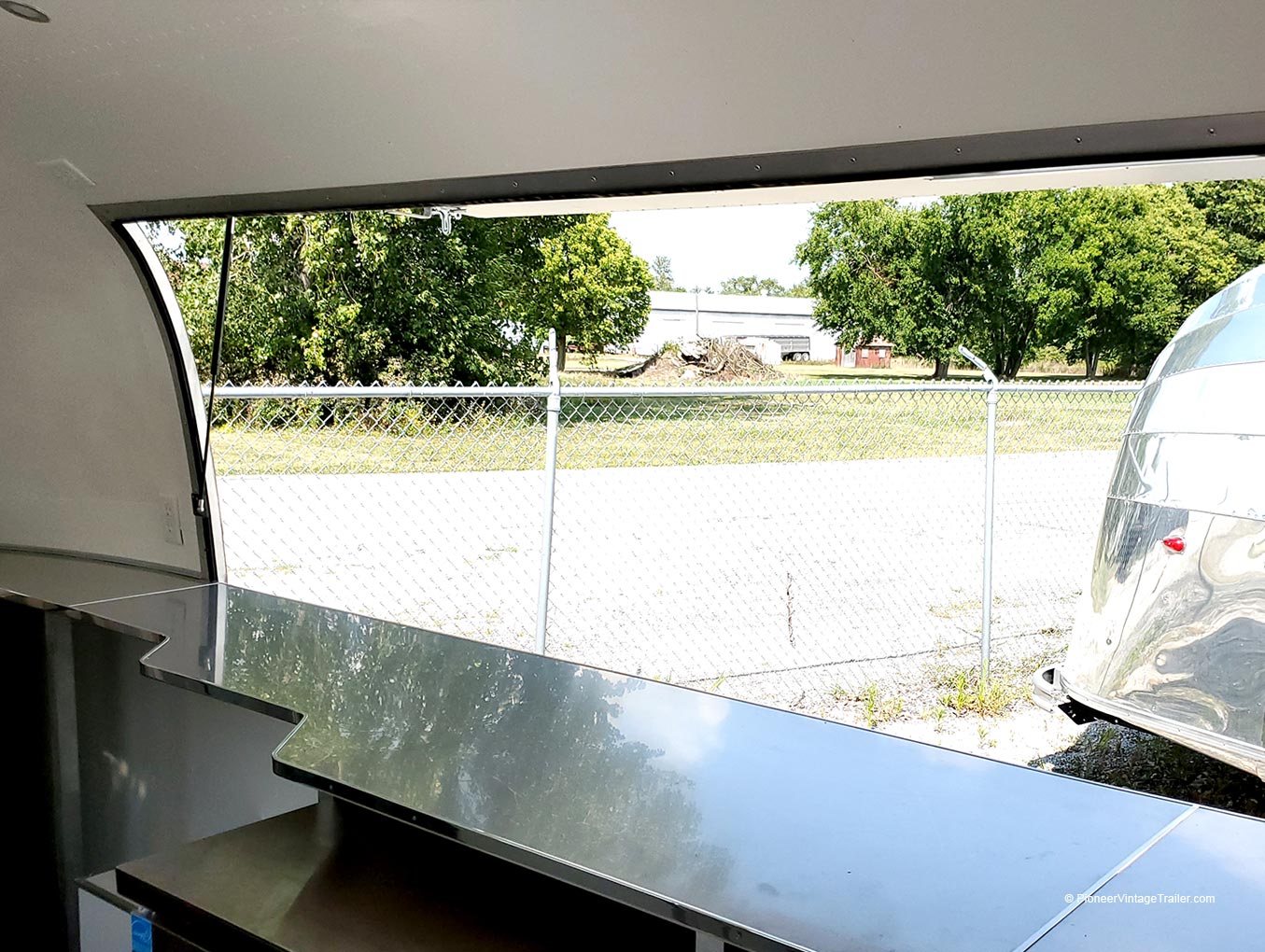 Vending hatch Airstream concession trailer