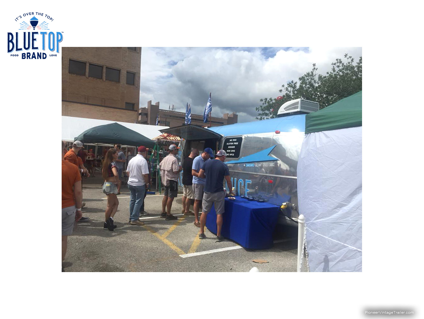 Blue Top Brand Airstream at Texas tailgate party