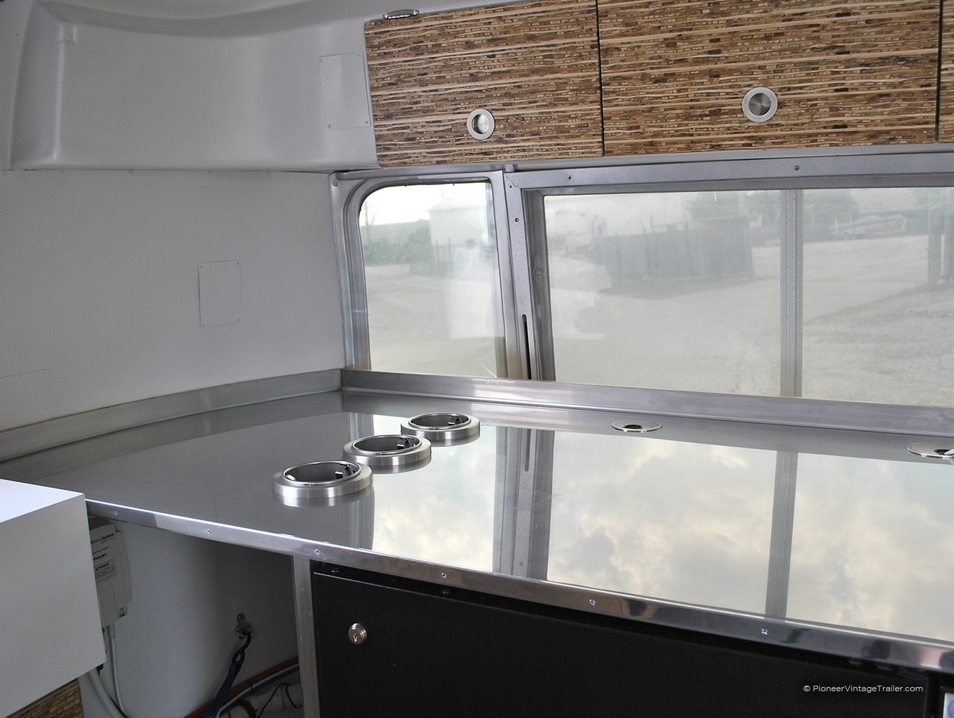stainless countertops in coffee trailer
