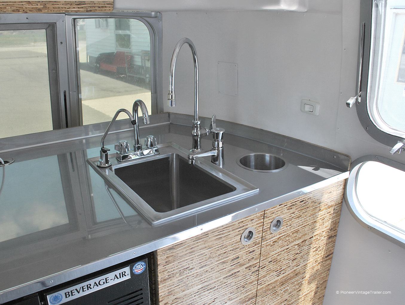 Airstream coffee trailer - sink with 4 faucets