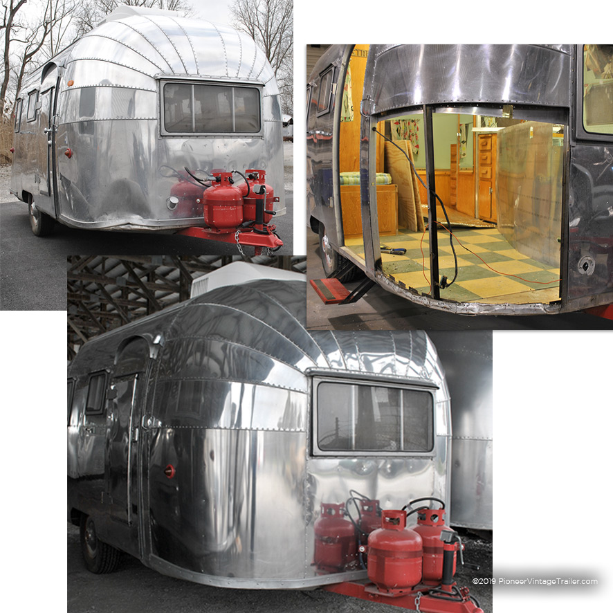 Airstream before, during and after replacing panels