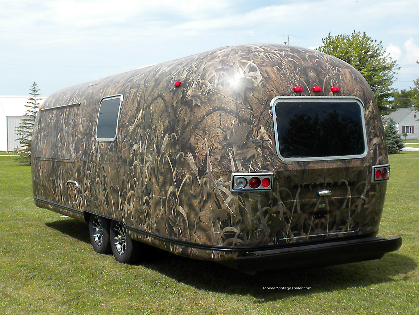 Camo wrapped Airstream vending trailer