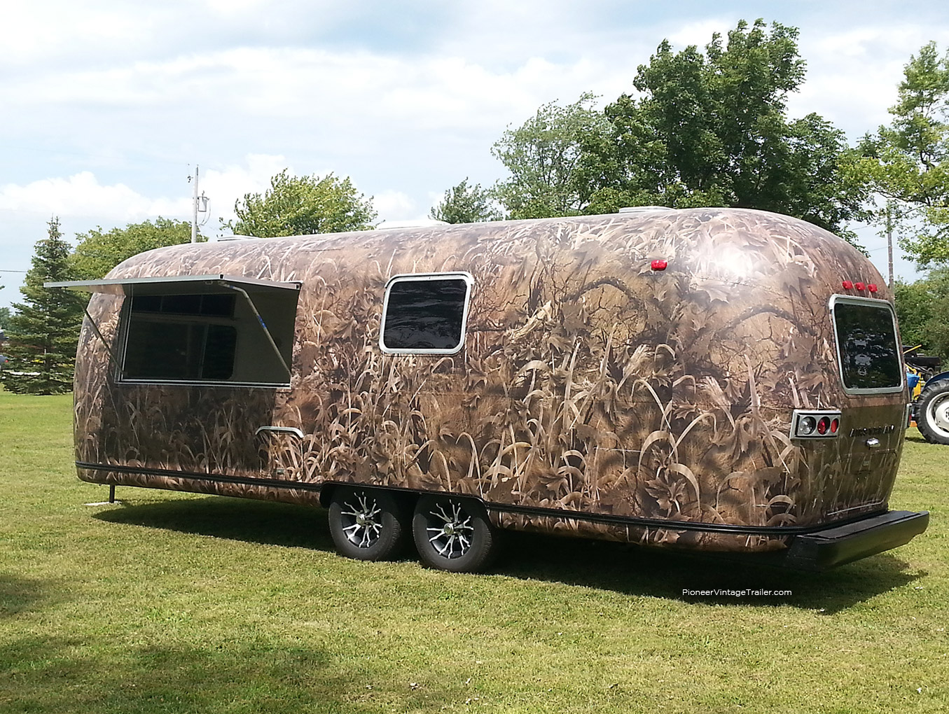 Camouflaged Airstream vending trailer