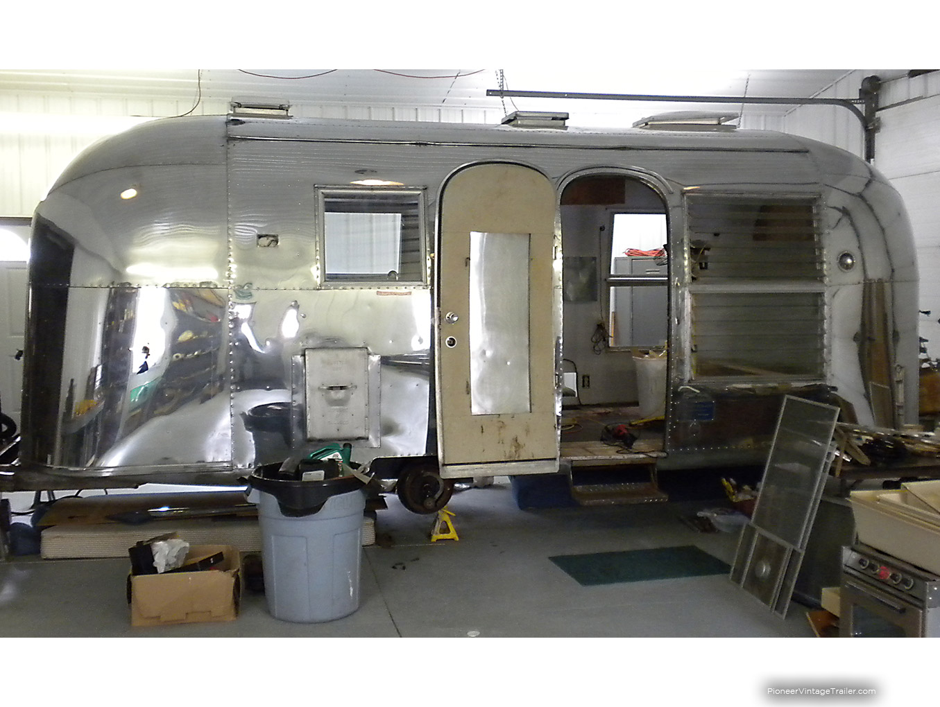 Airstream Safari during renovation