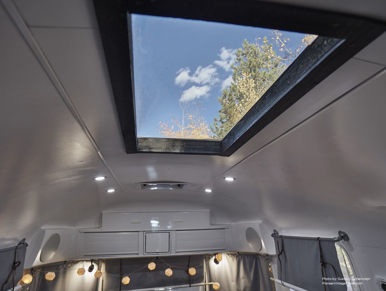 Skylight in Airstream kitchen